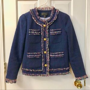 🌸J.Crew Floral Print Navy Light Jacket 🌸